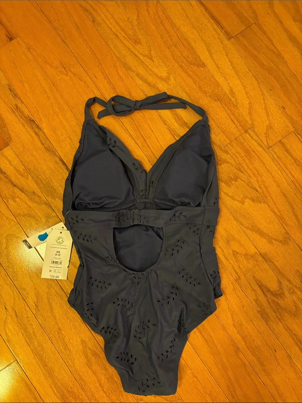 Time and Tru Navy Blue One-Piece Swimsuit‎ XS